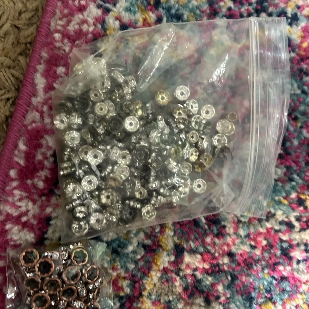 HUGE LOT Crystal and Glass Beads Charms Spacers for crafts and Jewelry Making